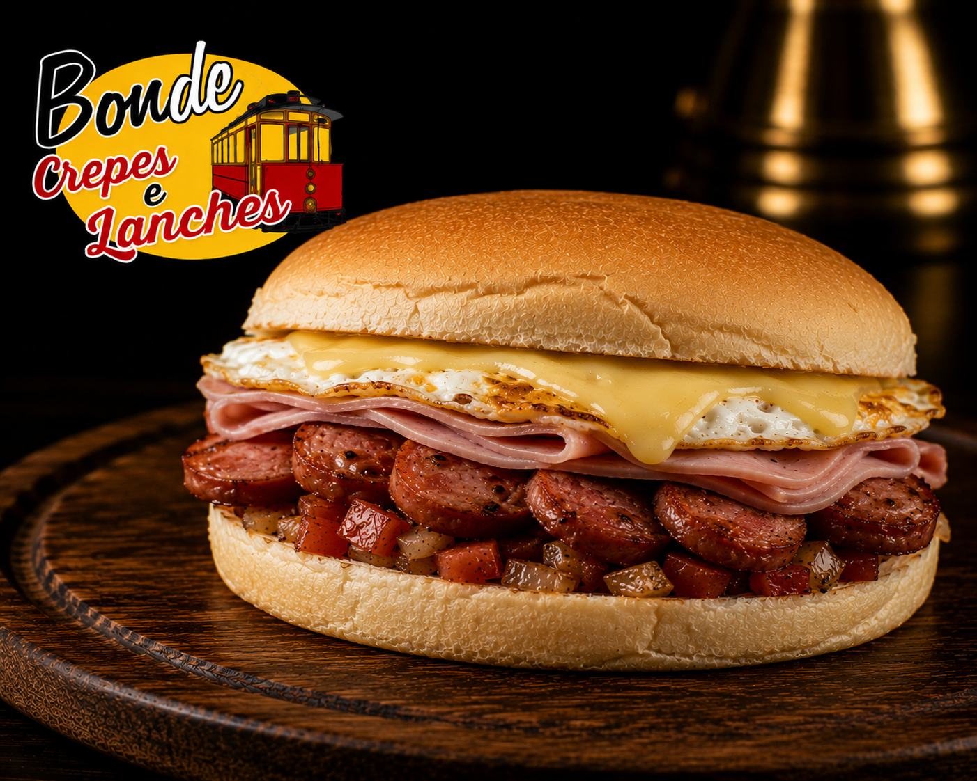 Bonde Calabresa Hamburgão - Bonde Crepes Lanches Pizzas e Esfihas