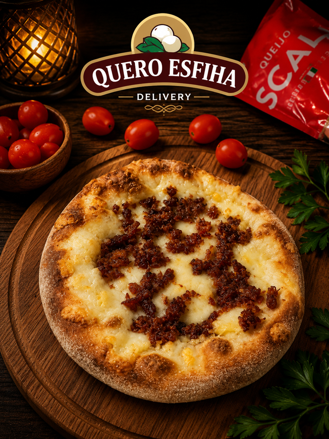 Esfiha de Queijo com Bacon - Quero Esfiha